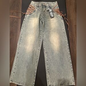 The Kript Lace-Up Jeans NWT Size small